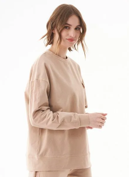 ORGANICATION ORGANICATION Sweatshirt aus Bio-Baumwolle, Natur(beige), – Produktbild 3 von 4