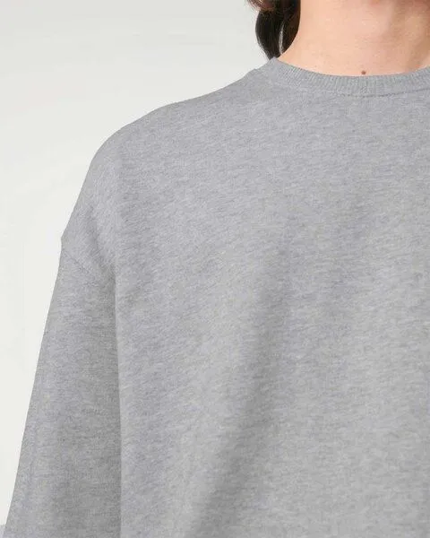 YTWOO YTWOO Oversized Sweatshirt aus reiner Bio-Baumwolle, Dry Handfeel, Grau meliert, – Produktbild 4 von 4