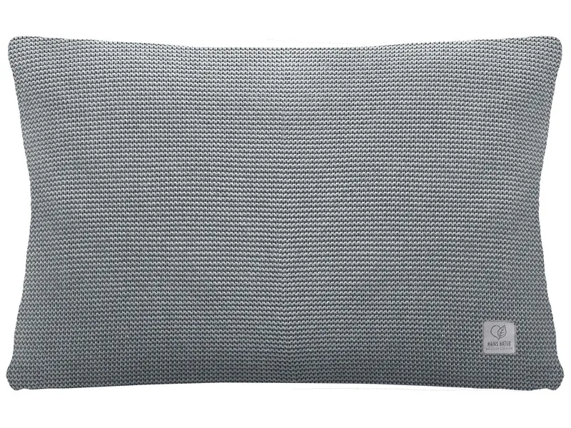 HANS NATUR Kissenbezug 40x60 cm Bio Baumwolle light grey-melange Mit Reißverschluss, Grau, – Produktbild 1 von 1