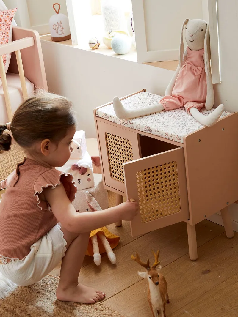 Vertbaudet Vertbaudet Puppen-Wickeltisch Petite Poesie, Rosa/braun, – Produktbild 1 von 4