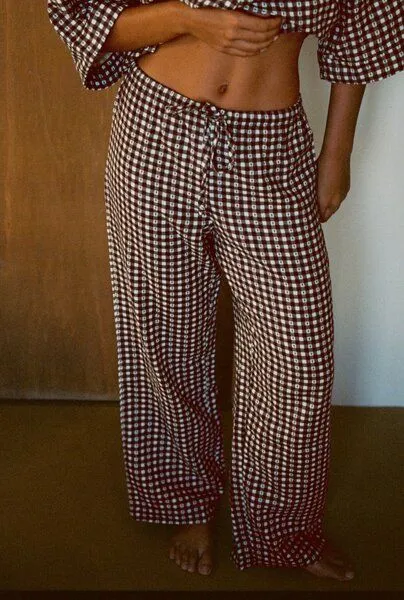 Nénés Nénés Hose Axelle, Braunes vichy-karo, – Produktbild 1 von 4
