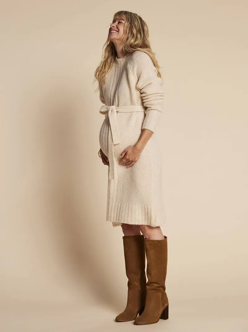 Envie De Fraise Strickkleid für Schwangerschaft und Stillzeit ENVIE DE FRAISE, Beige, – Produktbild 1 von 4