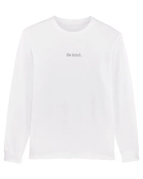 Human Family Human Family Bio Herren Langarmshirt "Shift - Be kind", Weiss, – Produktbild 1 von 4