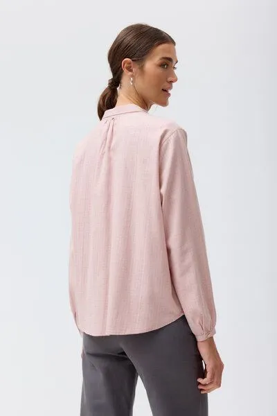 People Wear Organic People Wear Organic Flanell Langarm Bluse, rosa kariert, Rose, – Produktbild 3 von 4