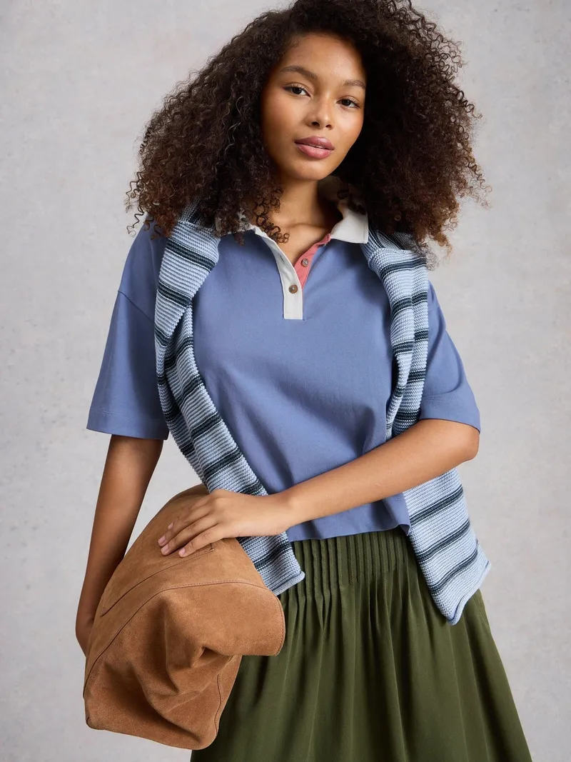 White Stuff Rugby-Shirt Ruby - 42, Mittelblau, – Produktbild 1 von 4