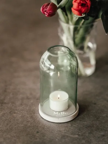 MaBe Windlicht Oh.Ha - Design by MaBe - clean und puristisch - das Kürzere, Hellgrün, – Produktbild 3 von 4