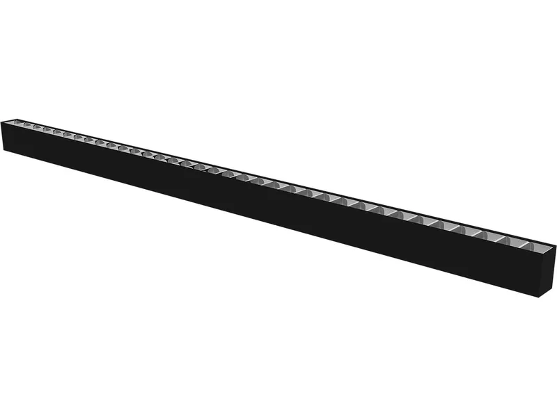 REV LED-Aufbauleuchte mit Raster, 150 cm, 3.800 lm, Aluminium, schwarz – Produktbild 1 von 1
