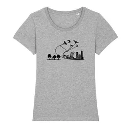 roots of compassion roots of compassion Wald T-Shirt bio & fair & vegan - taillierter Schnitt - Bäume, Natur, Vögel – Produktbild 1 von 1
