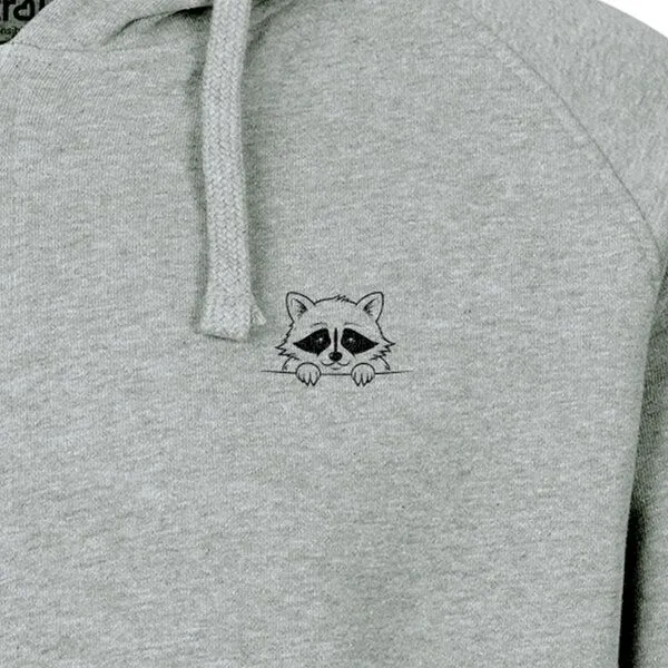 HANDGEDRUCKT HANDGEDRUCKT "Flauschspion" Männer Zip Hoody Neutral, Grey, – Produktbild 1 von 4