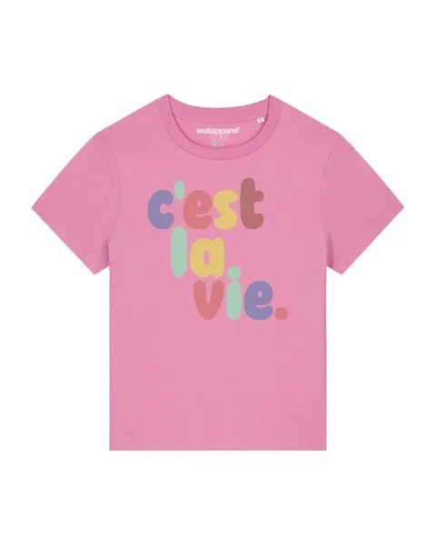 watapparel watapparel T-Shirt Frauen c'est la vie, Bubble pink, – Produktbild 1 von 3