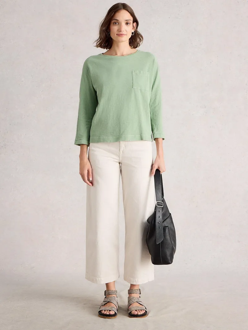 White Stuff Dolman Top Demi - 48, Mittelgrün, – Produktbild 2 von 4