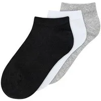 MELA Sneakersocken 3er Pack | von MELA | Fairtrade & GOTS zertifiziert, Schwarz,weiss,grau-melange, – Produktbild 1 von 1