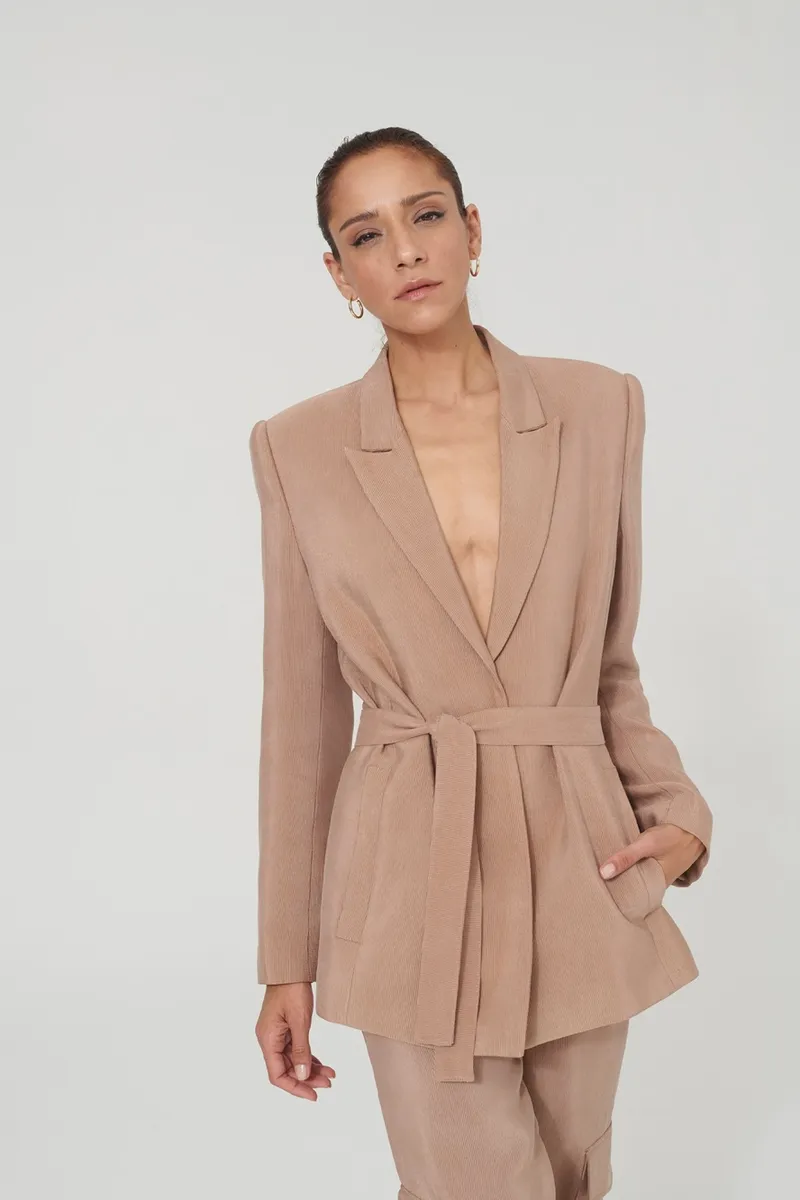 Lovjoi Lovjoi Damen vegan Blazer Jilli Rosenholz, Hellbraun, – Produktbild 2 von 2
