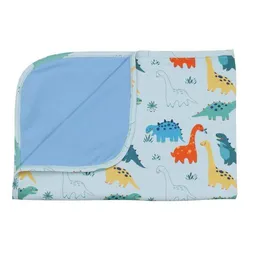 Walkiddy Babydecke GOTS zertifiziert – Blau mit Dinosauriermotiven, weich & kuschelig | von Walkiddy – Produktbild 1 von 1