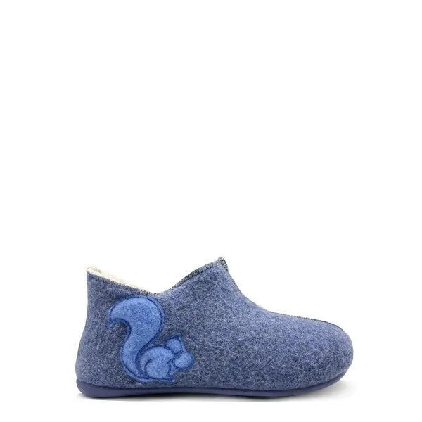 thies Veganer Kids Organic Slipper Boot "thies ®" aus recycelten Flaschen, Navy (blau), – Produktbild 1 von 4