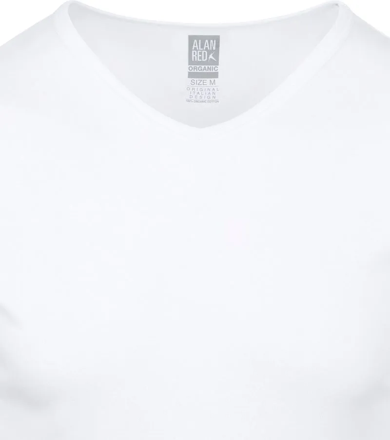 Alan Red Alan Red Vancouver Organic T-Shirt V-Ausschnitt 2er-Pack, Weiß, – Produktbild 3 von 4