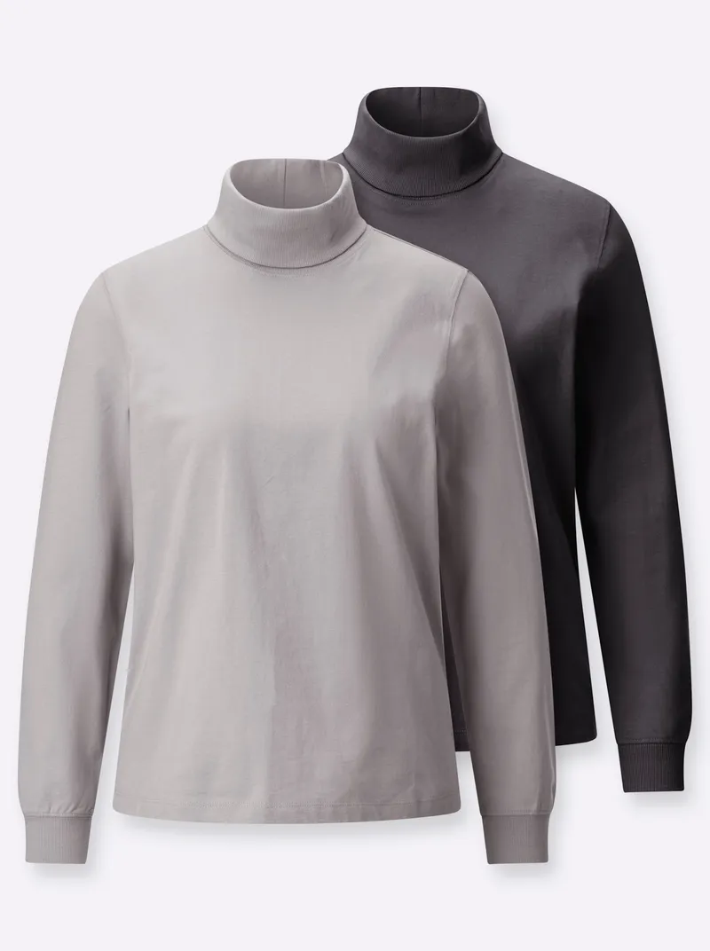 Witt Rollkragenshirt steingrau + anthrazit, Steingrau + anthrazit, – Produktbild 1 von 3