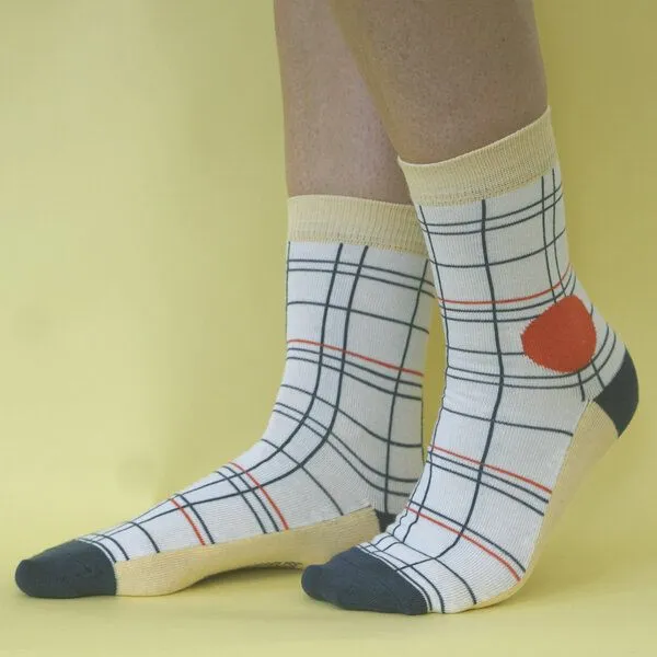 Fräulein Prusselise Fräulein Prusselise karierte Socken Checks, karo, blau, tennis, bunt gemustert – Produktbild 1 von 4