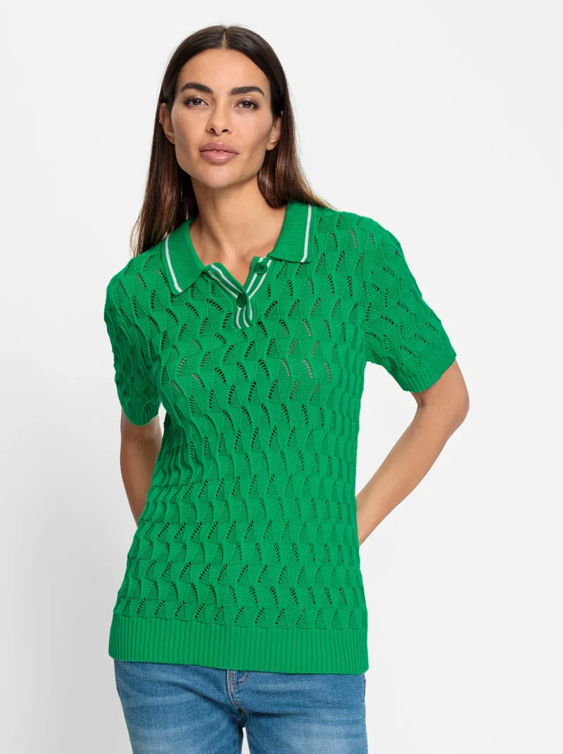 heine Polopullover, Grasgrün, – Produktbild 1 von 3