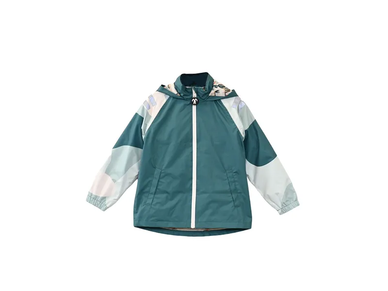 ducksday ducksday Kinder Regenjacke "Breeze" (122/128) 8 Jahre, Grün, mehrfarbig, – Produktbild 1 von 2