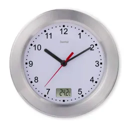 Hama Hama Badezimmeruhr "Mauritius", Wanduhr mit Thermometer, ohne Ticken, Ø 17 cm – Produktbild 1 von 1