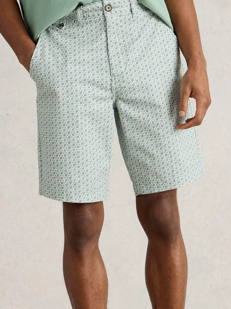 White Stuff Chinoshorts mit Geoprint - 36/R, Blau print, – Produktbild 1 von 4