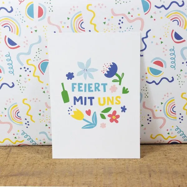 Bow & Hummingbird Bow & Hummingbird Postkarte Feiert mit uns – Produktbild 2 von 2