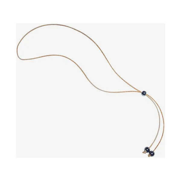 Kork-Deko Kork-Deko Kork-Halskette mit blauen Perlen – vegan, handgefertigt & nachhaltig, 45 cm – Produktbild 2 von 2