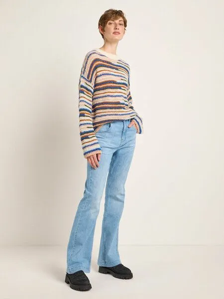 LANIUS LANIUS Streifenpullover aus Alpakawolle und Bio-Baumwolle, Multicolor stripe, – Produktbild 1 von 4