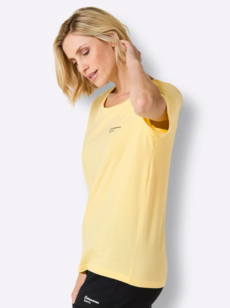 Catamaran Sports Freizeitshirt, Zitrone + weiß + anthrazit, – Produktbild 3 von 3