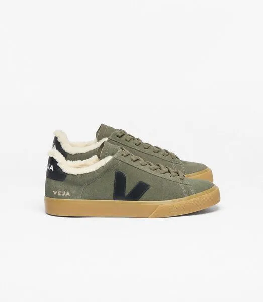 Veja Veja Damen-Sneaker Campo Winter Suede Mud Black Natural – Produktbild 4 von 4