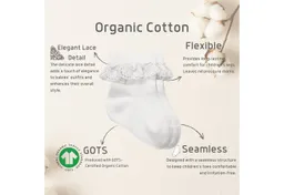 bistyle bistyle Kurzsocken Baby Socken mit Spitze, Bio-Baumwolle, Nahtlose Zehen, 4er Pack (4er Pack) – Produktbild 1 von 1