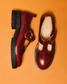 Minuit Sur Terre Minuit Sur Terre Damen vegan Schuhe Courtoise Rubinrot – Produktbild 1 von 1