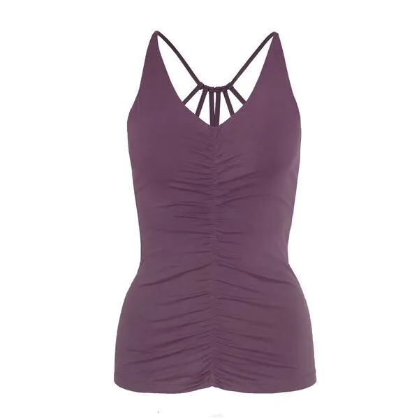 Jaya Jaya NICOLE - Damen - Top für Yoga aus Biobaumwolle mit besonderer Rückenpartie, Plum/lila, – Produktbild 2 von 2