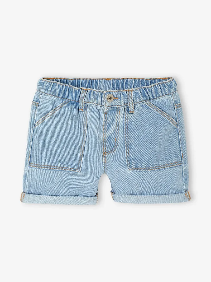 Vertbaudet Mädchen Jeansshorts BASIC helles, Helles blau, – Produktbild 2 von 4