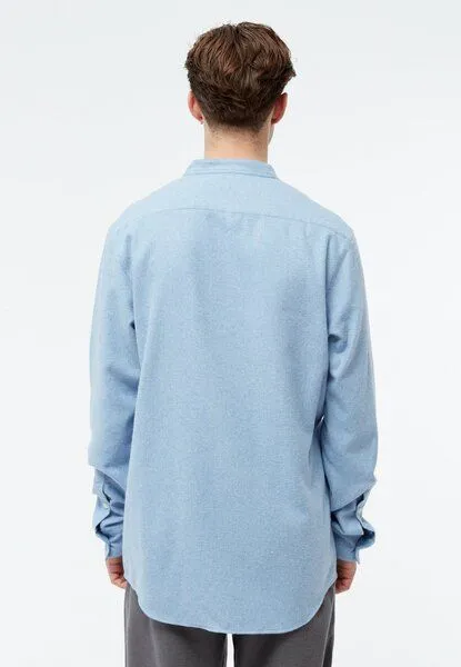 Givn Berlin Flanell Stehkragenhemd Modell: Wes, Light blue, – Produktbild 4 von 5