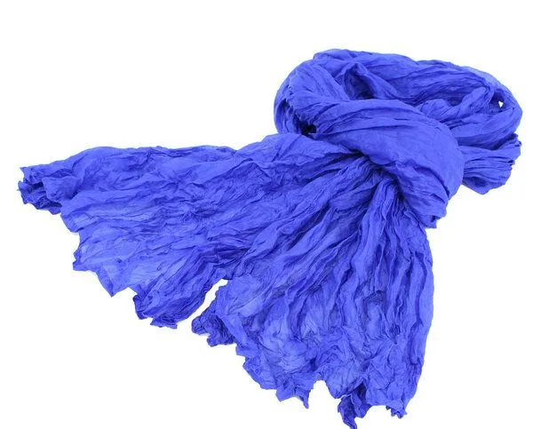 Schönes aus Indochina Schönes aus Indochina Seidenschal Crinkle einfarbig, Royal, – Produktbild 2 von 3