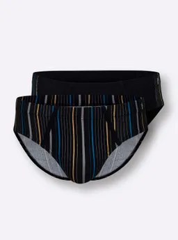 wäschepur men Slip schwarz + schwarz-gestreift – Produktbild 1 von 1