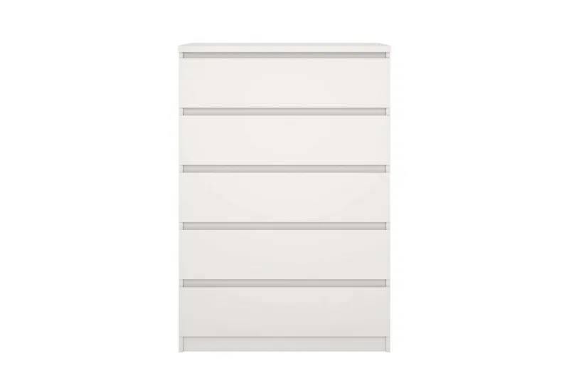 Home affaire Kommode Naia - 5 Schubladen & grifflose Front, Made in Denmark (Breite 77 cm / Höhe 111 cm, in mehreren Farben), Modern, skandinavisches Design, in mehreren Farben, Hoch, Weiß, – Produktbild 3 von 4