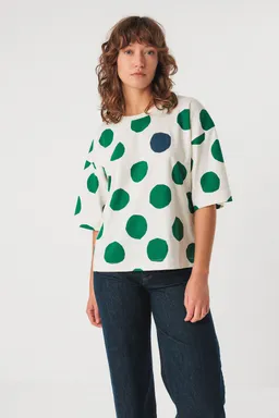 SKFK SKFK Damen vegan T-Shirt Lariz Weiß/Grün – Produktbild 1 von 1