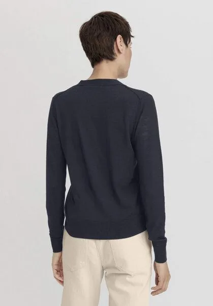 hessnatur hessnatur Strickjacke Regular aus reiner Bio-Merinowolle, Marine, – Produktbild 2 von 4
