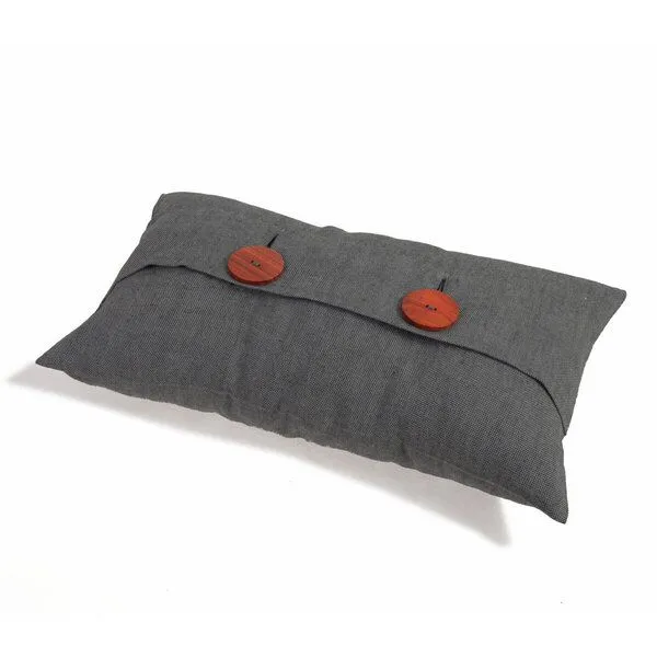 HängemattenGlück HängemattenGlück Sofakissen / Dekokissen aus reiner Bio Baumwolle (Bezug und Füllung) 50x30cm viele Farben, Dunkelgrau (grau), – Produktbild 1 von 4