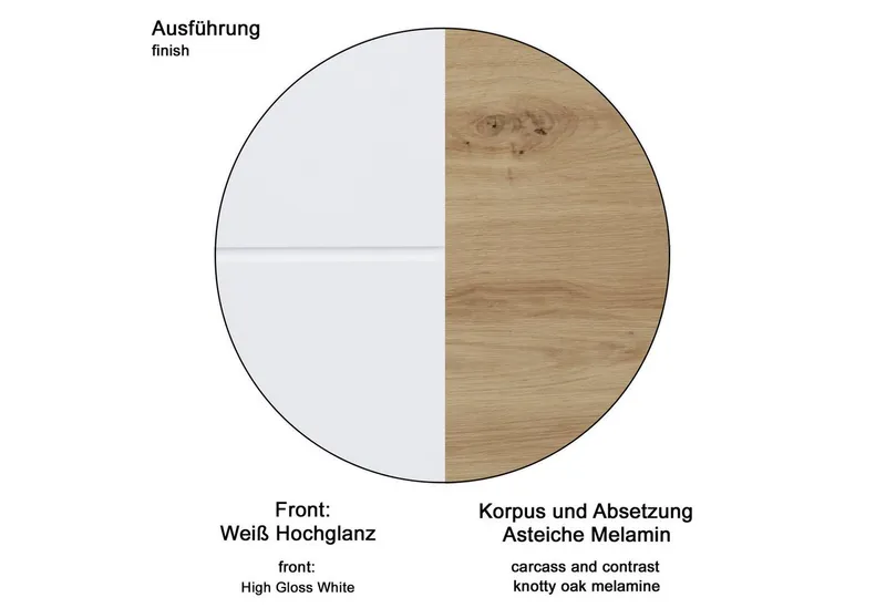 welltime Hängeschrank Avena Hängeschrank mit 1 Tür & 1 Boden - (B/T/H) 37/23/77 cm, Beige, – Produktbild 4 von 4