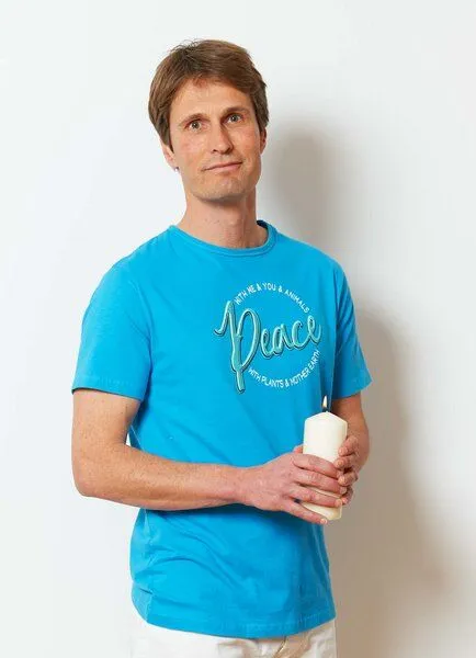SPARKLES OF LIGHT SPARKLES OF LIGHT Yoga Shirt | PEACE WITH YOU & ME, Blau, – Produktbild 1 von 2