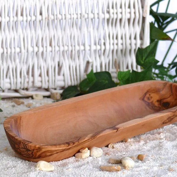 Olivenholz erleben Olivenholz erleben Badablage / Baguetteschale (L30) aus Olivenholz – Produktbild 7 von 7