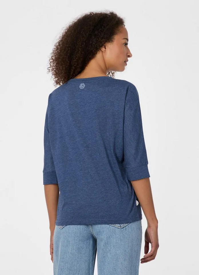ragwear ragwear 3/4-Arm-Shirt SHIMONA Baumwollmix mit 3/4-Ärmeln und softem Finish, Blau, – Produktbild 2 von 2