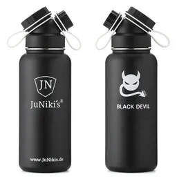 JN JuNiki's JN JuNiki's Exklusive JuNiki´s Trinkflasche XL aus Edelstahl Vakuum-isoliert 1L/32oz – limitierte Sonderedition „Black Devil“ – Produktbild 1 von 1