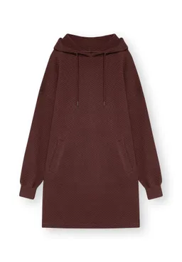 THOKKTHOKK ThokkThokk Damen vegan Kapuzenkleid Structured Deep Mahogany – Produktbild 1 von 1