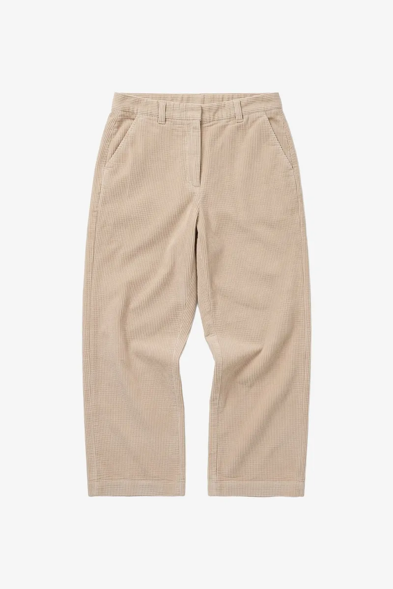 KnowledgeCotton Apparel KnowledgeCotton Apparel Damen vegan Hose Bora Weit Cord Hell Federgrau, Grau, – Produktbild 1 von 2