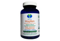 VitalLeben Hopfen naturreine Hopfenblüten zur Entspannung - Ohne Zusatzstoffe - Kapseln, 1 er Dose à 120 St., 42 g, Art. 26655-120 – Produktbild 1 von 1